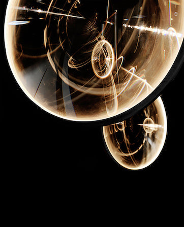 DCW Editions black Focus pendant with illuminated circles