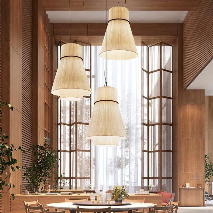Folie Pendant, Vertical 2 Tiers, White Ribbons, E27, IP20