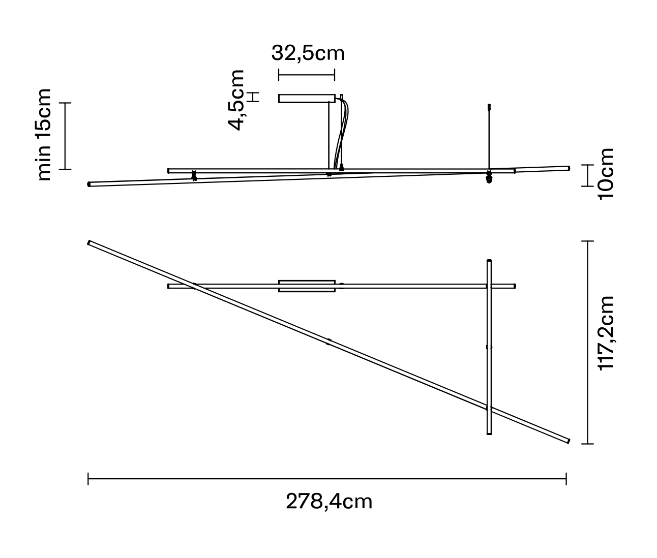 Freeline Ceiling Light, LED, Push 1-10v Dim, IP40