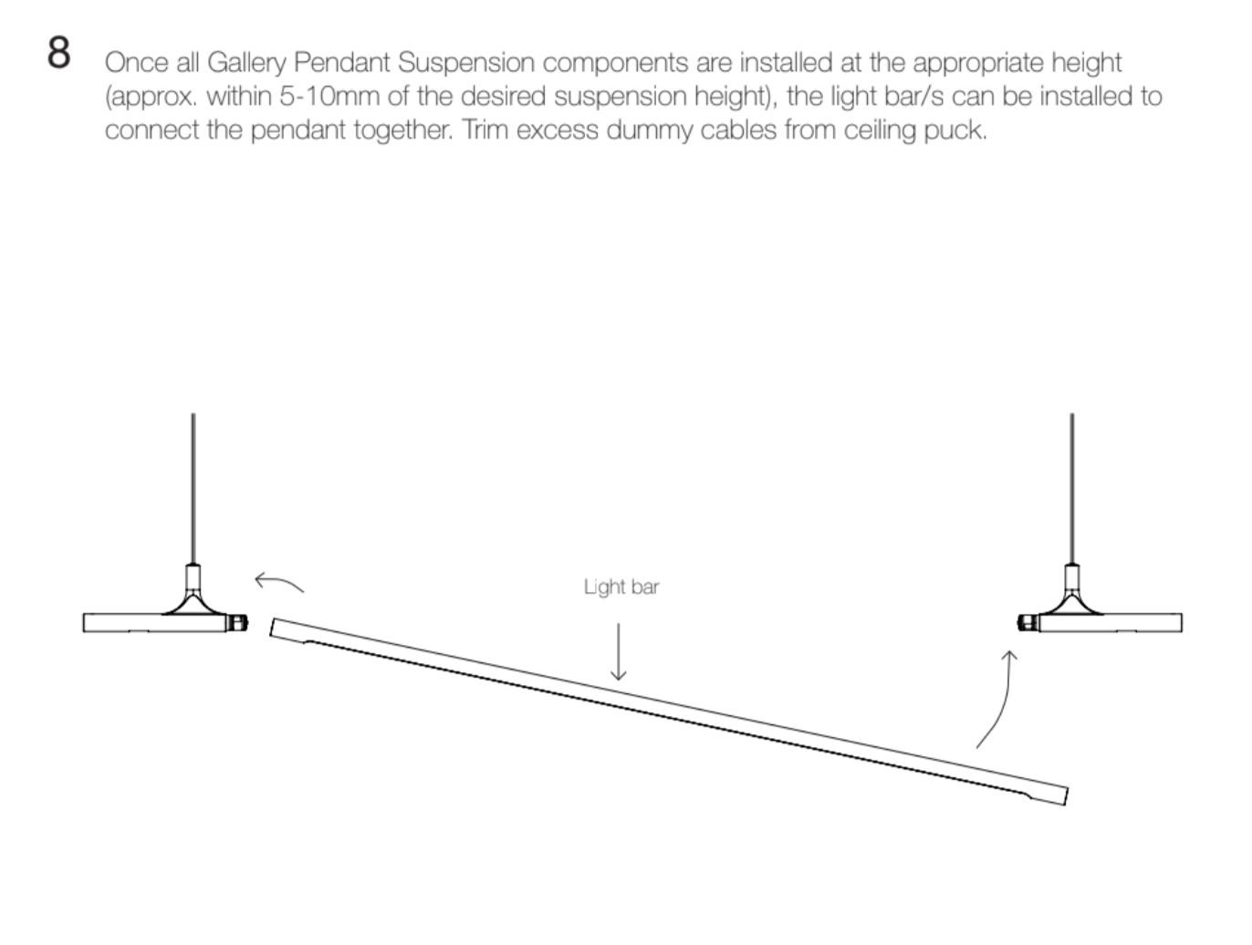 Gallery Linear Pendant, Tumbled Brass, LED, Recessed Mount, IP20