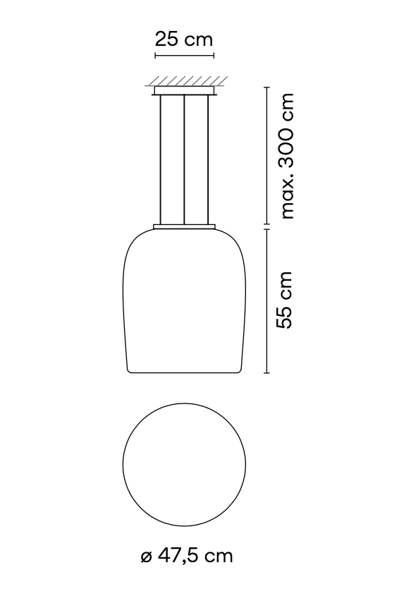 Ghost Pendant, LED, Push, 1-10v, DALI or Casambi Dim