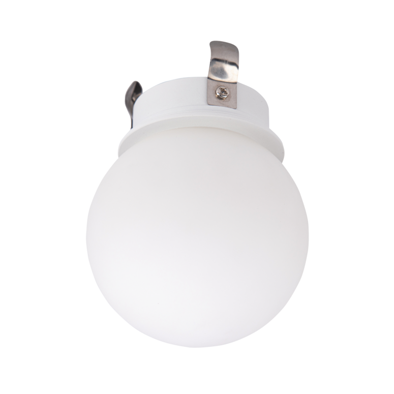 Globe Spot Light, Recessed, White Glass, 8W, LED, Dim, IP44