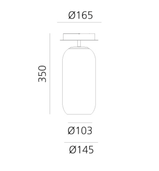 Gople Ceiling, White Ombre Clear Glass, IP20