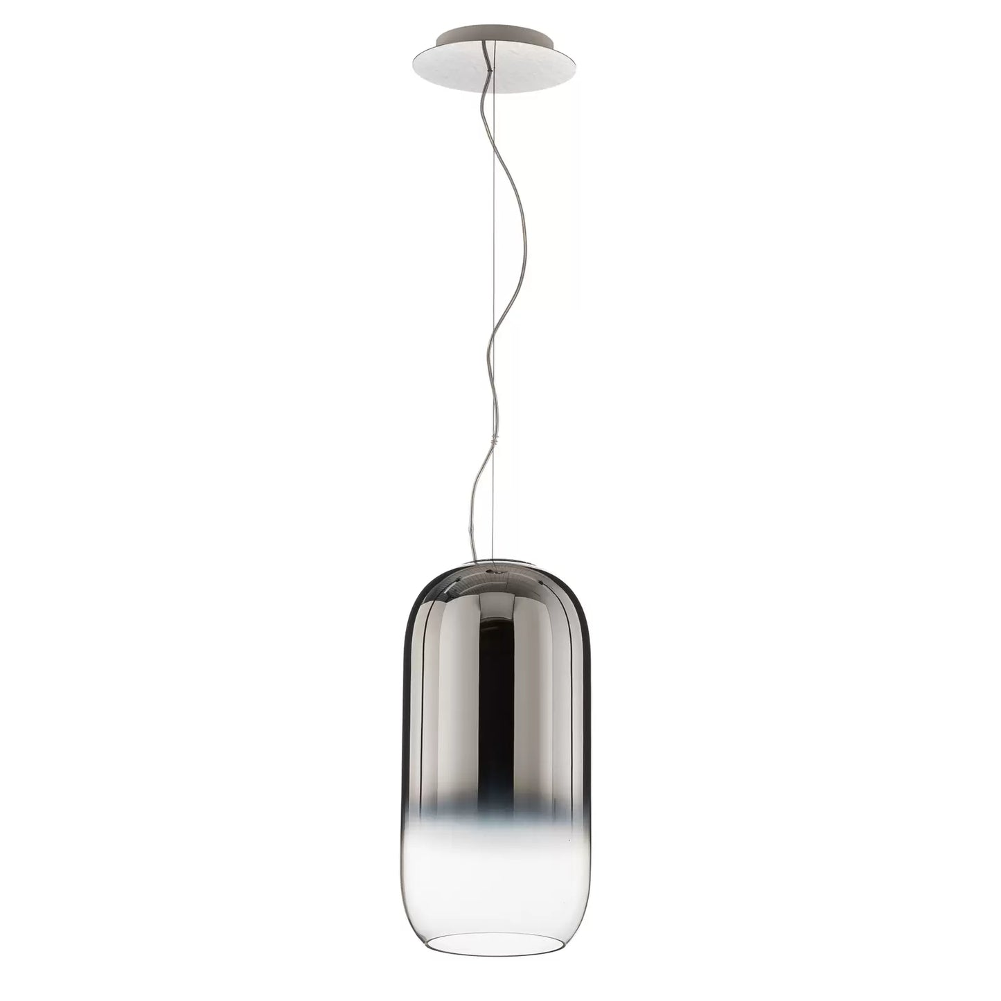 Gople Pendant, Mirrored Silver Ombre Clear Glass, IP20