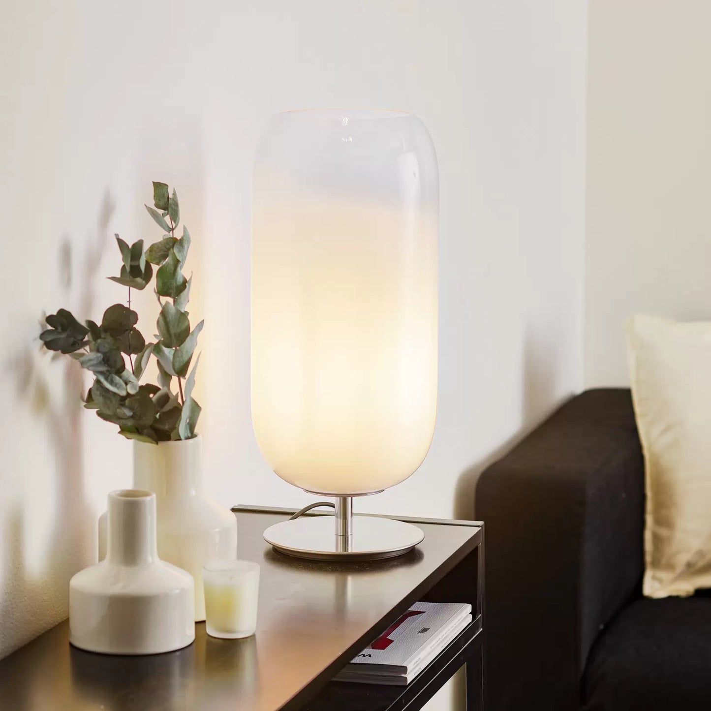 Gople Table Lamp, White Ombre Clear Glass, IP20