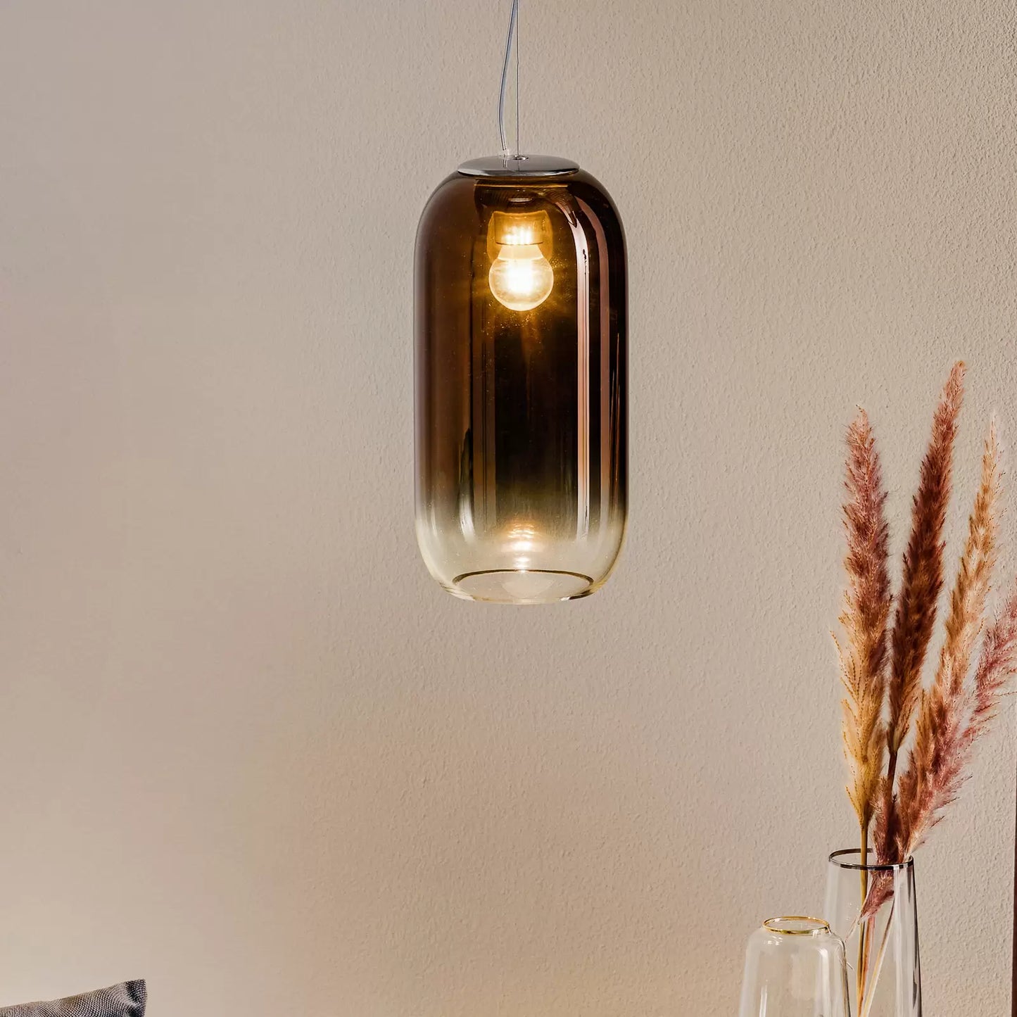 Gople Pendant, Bronze Ombre Clear Glass, IP20