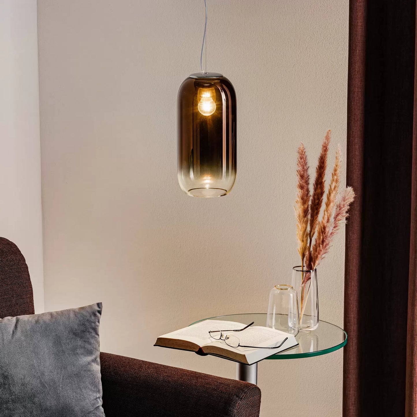 Gople Pendant, Bronze Ombre Clear Glass, IP20