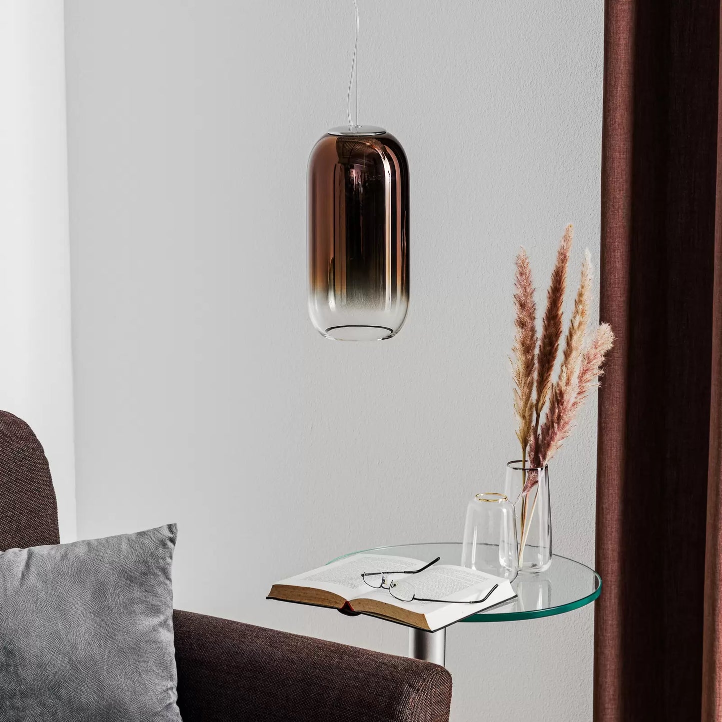 Gople Pendant, Bronze Ombre Clear Glass, IP20