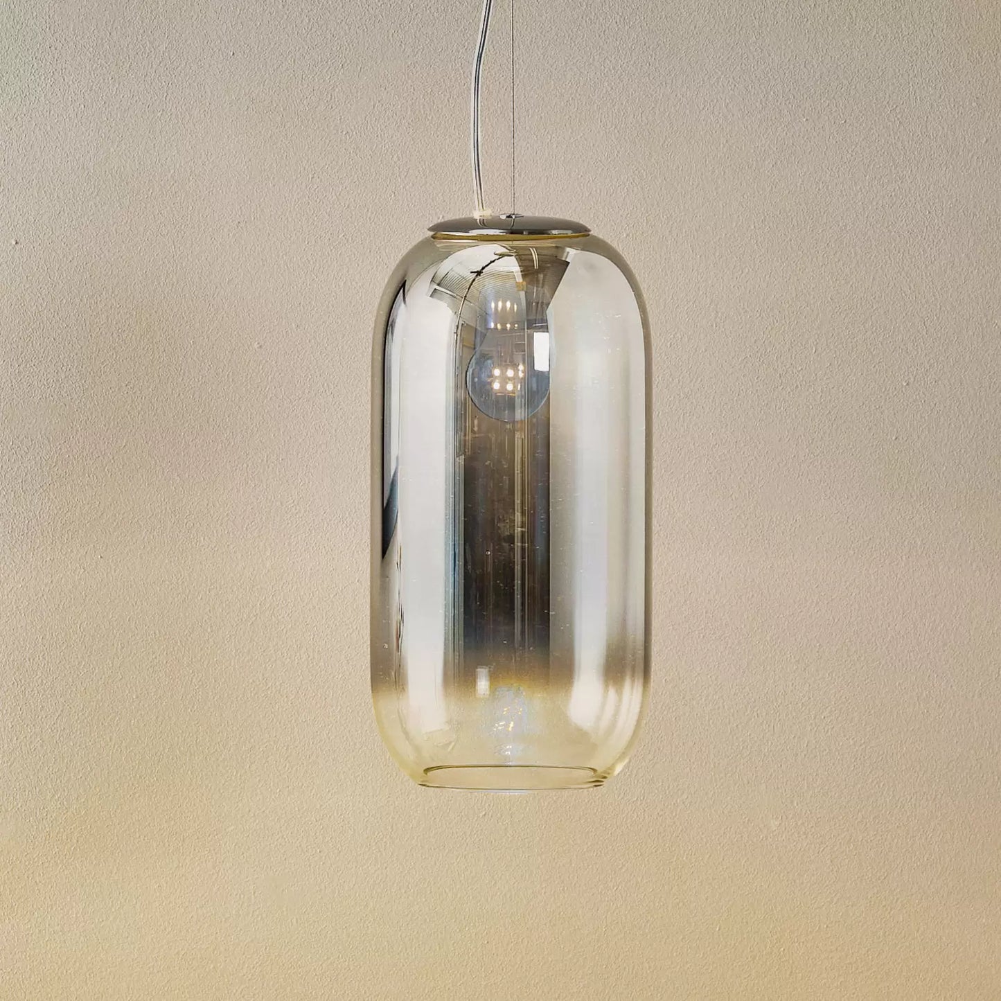 Gople Pendant, Mirrored Silver Ombre Clear Glass, IP20