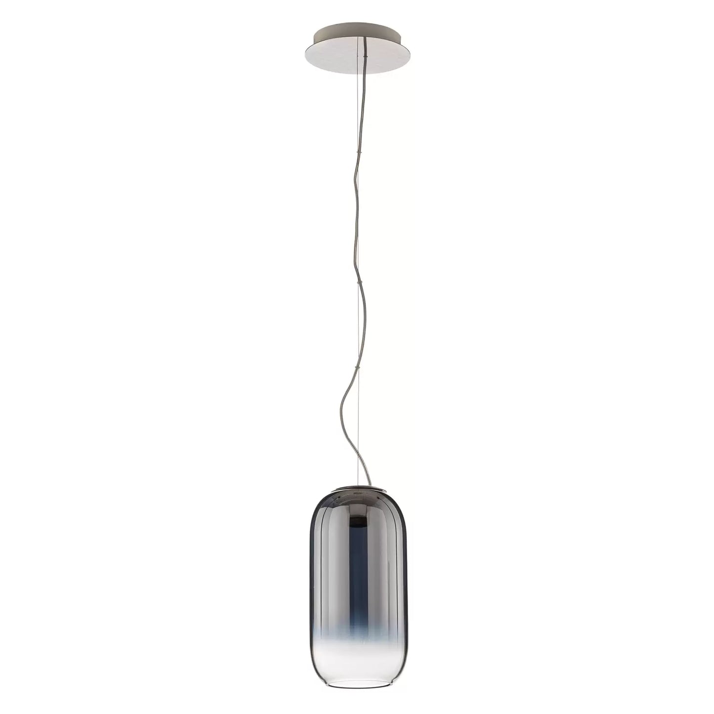 Gople Pendant, Mirrored Silver Ombre Clear Glass, IP20