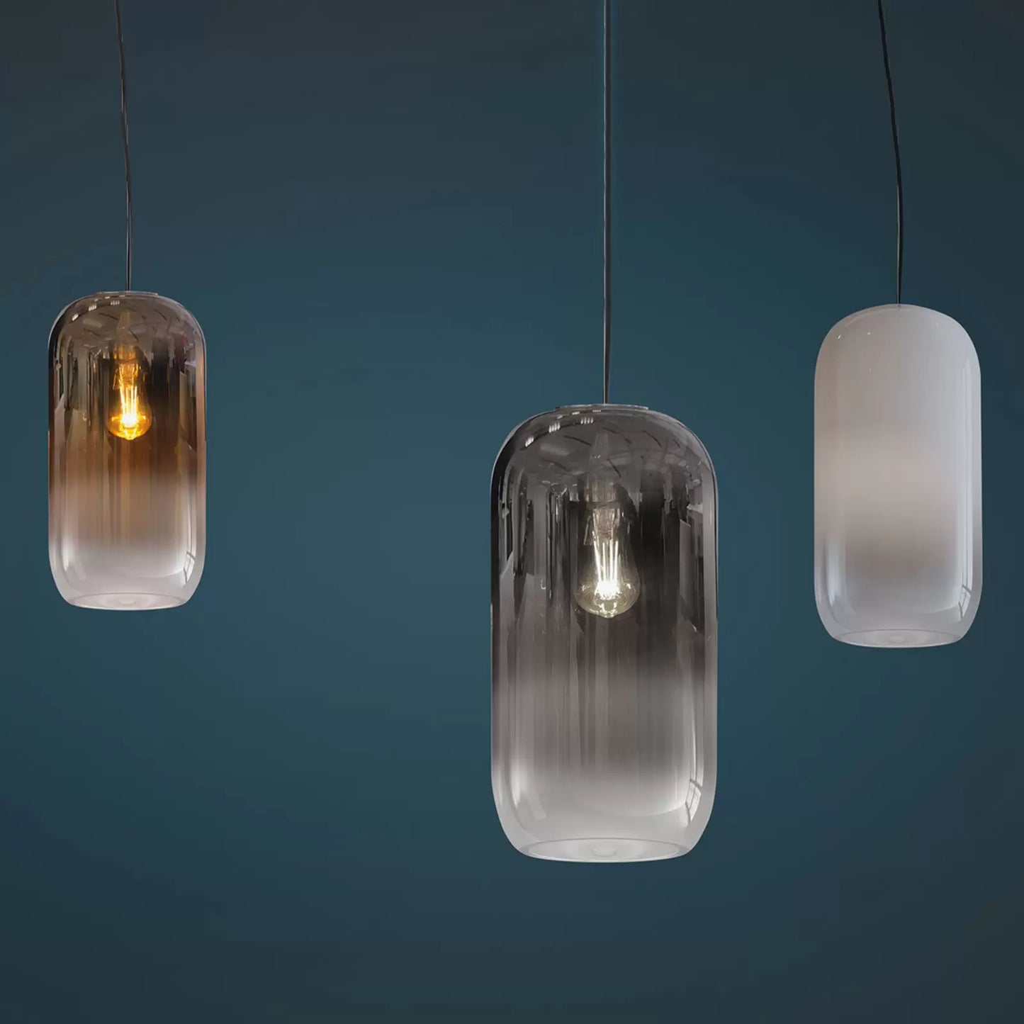 Gople Pendant, Bronze Ombre Clear Glass, IP20