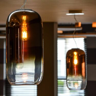 Gople Pendant, Copper Ombre Clear Glass, IP20