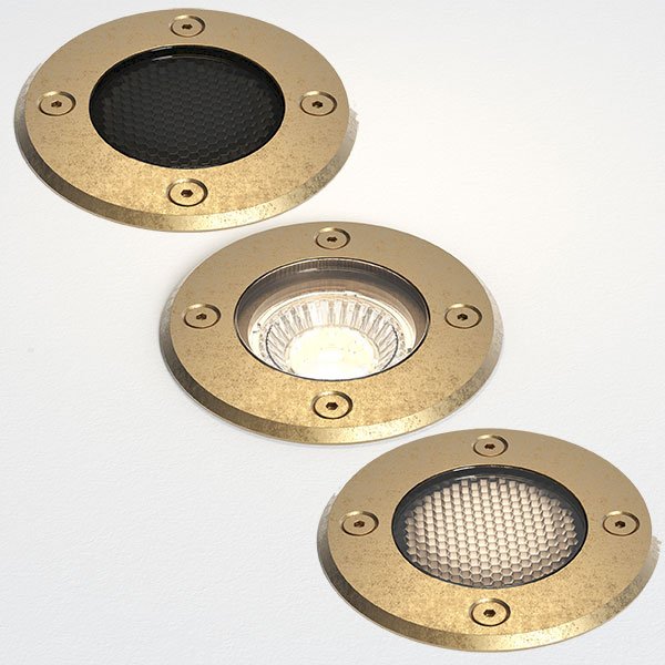 Gramos, Inground Uplight, Brass, Round, GU10, IP65