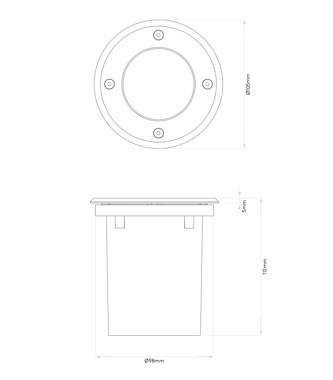 Gramos, Inground Uplight, Brass, Round, GU10, IP65