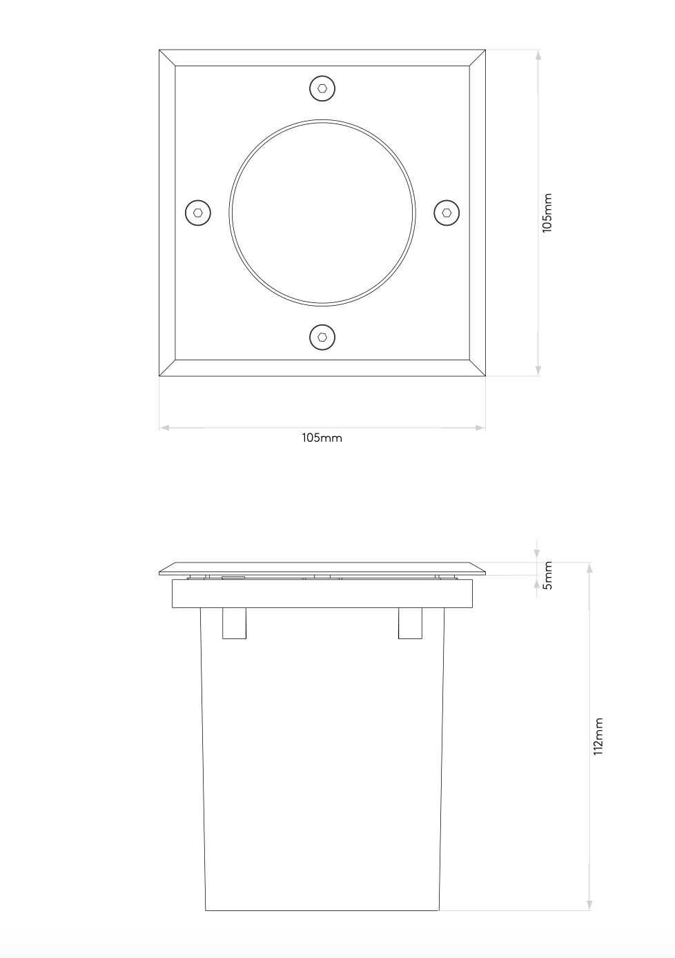 Gramos, Inground Uplight, Steel, Square, GU10, IP65