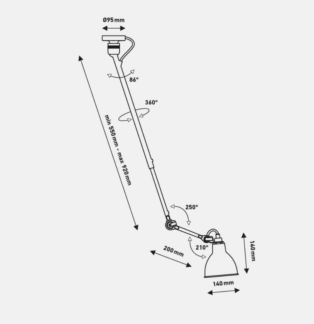 Gras-N302-Pendant-Line-Drawing