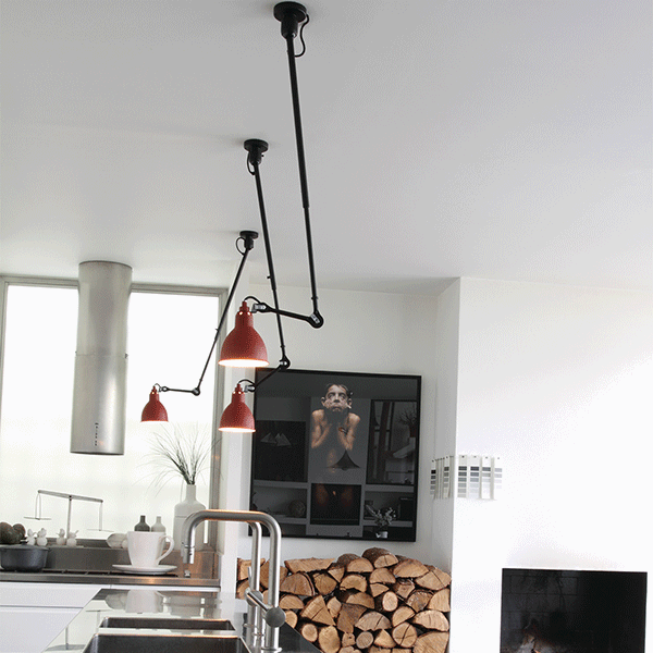 Gras-N302-Red-Pendant-Over-Kitchen-Island