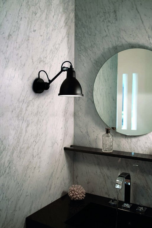 Gras-N304-IP44-Wall-Black-on-Marble-Wall-by-Mirror