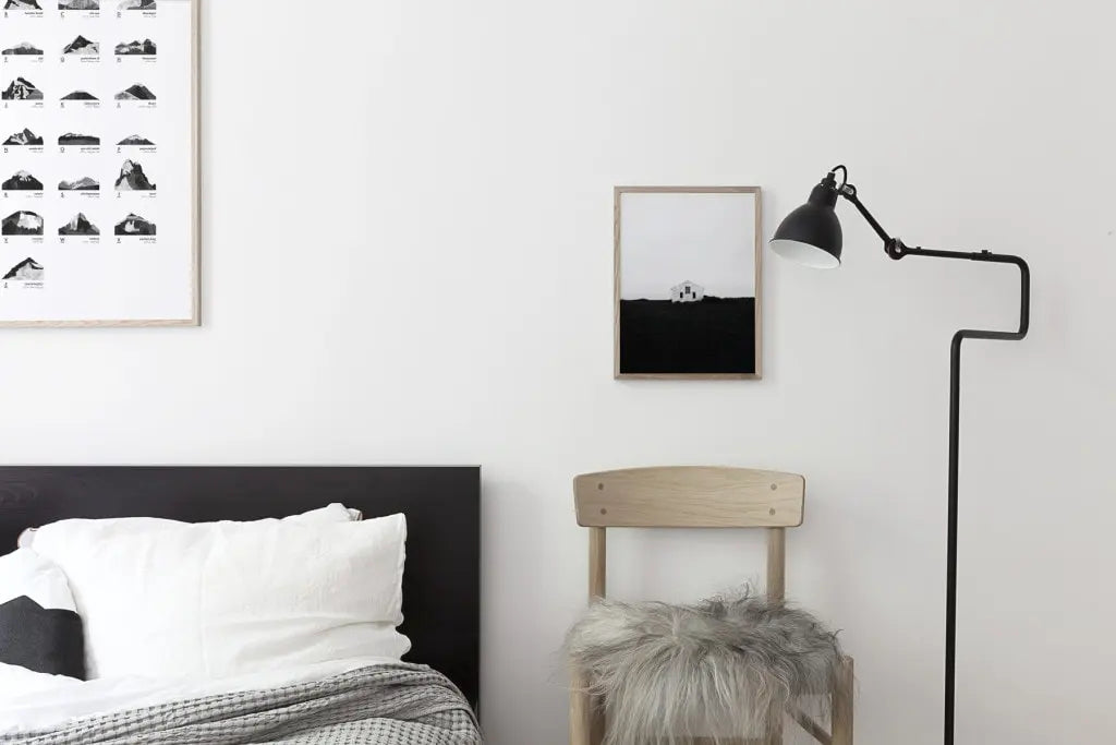 Gras N411 Adjustable Reading Floor Lamp C Arm Round White Shade, E14, IP20