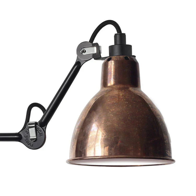 Gras N411 Adjustable Reading Floor Lamp C Arm Round Raw Copper Shade, E14, IP20
