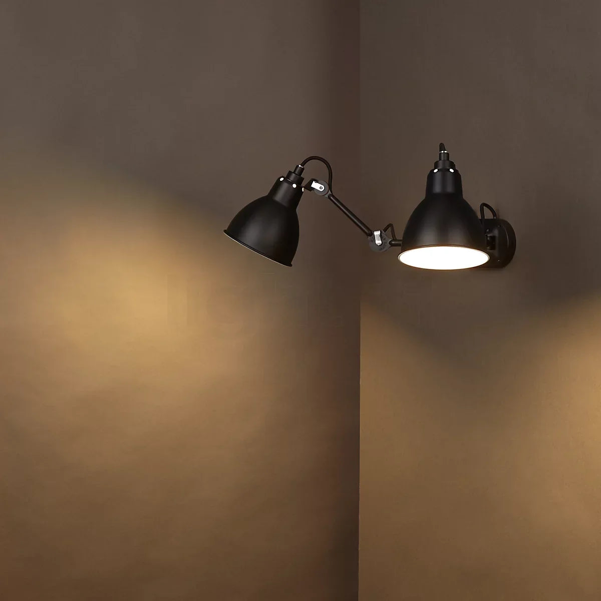 Gras N204 Adjustable Wall Double Arm Brass Shade, E27, IP20