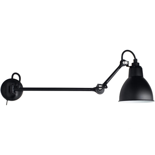 Gras N204 L40 Adjustable Wall Long Straight Arm Black Shade, E27, IP20