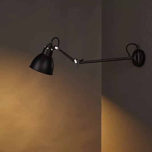 Gras N204 L40 Adjustable Wall Long Straight Arm Red Shade, E27, IP20