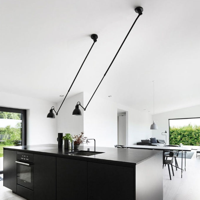 Gras N302 Adjustable Pendant Linear Arm with Gold Metal Shade, IP20