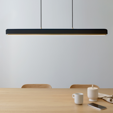 Hazel Linear Pendant, Black, LED Tunable White, Touch Dim