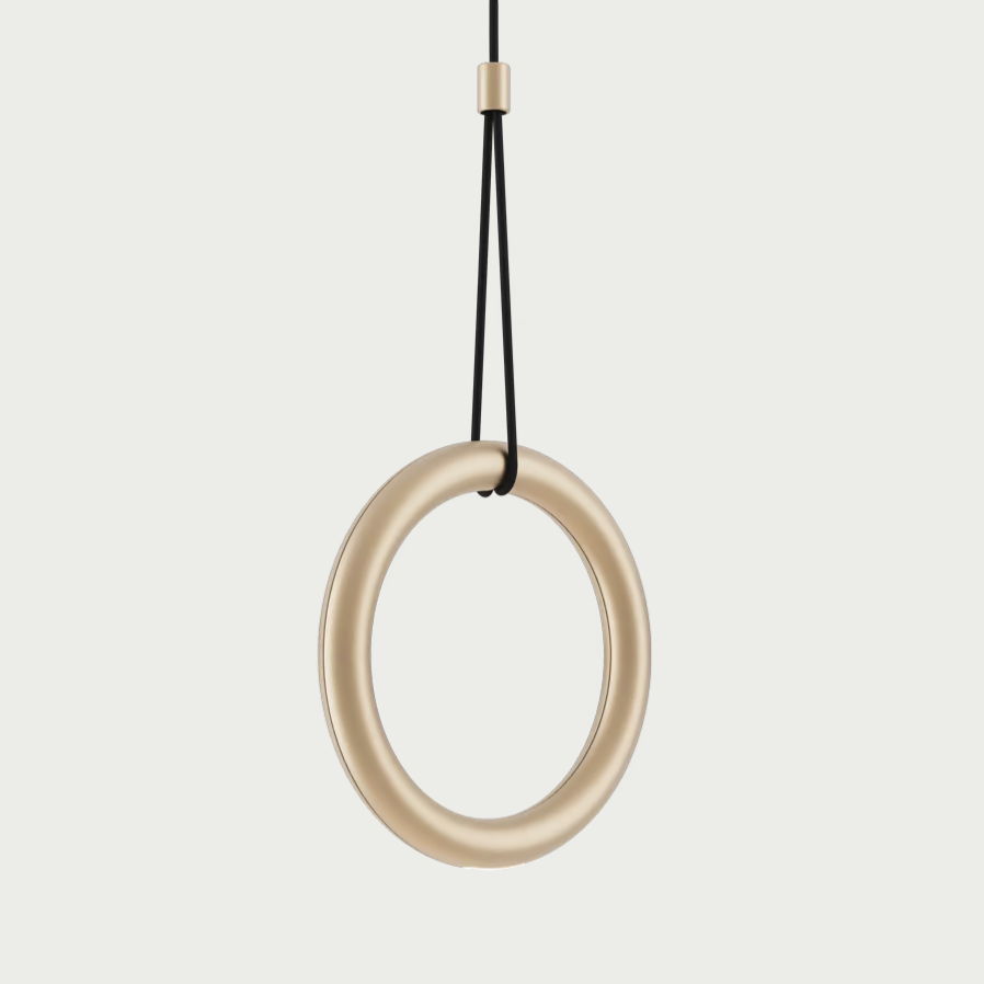 Lodes Ivy champagne pendant with a straight cable on a white background