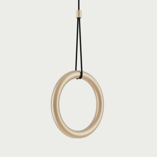 Lodes Ivy champagne pendant with a straight cable on a white background