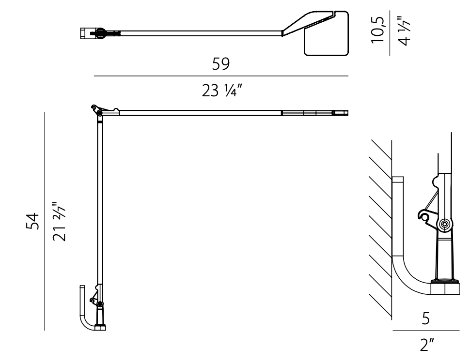 Jackie Reading Wall Light Articulated Arm, LED, Step Dim, IP40