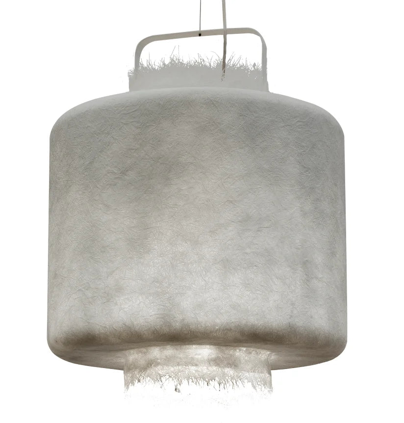 Kimono Pendant, Short, White Fibreglass, E27, IP20