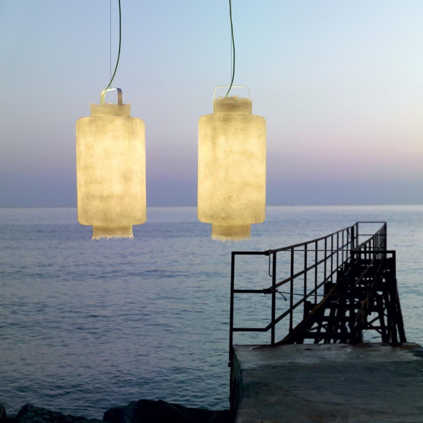 Kimono Pendant, Short, White Fibreglass, E27, IP20