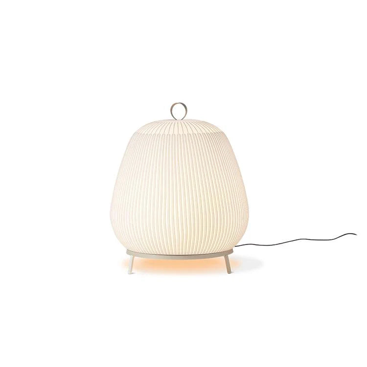 Knit Low Floor Lamp, Tall, Stretch Knit Material over Polymer Orb, 33.6W, LED, Push Dim