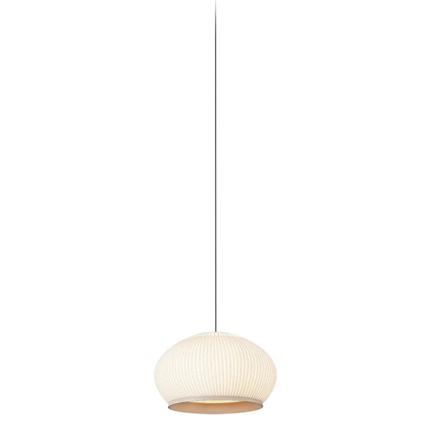 Knit Pendant, Oval 45 cm ø, Stretch Knit Material over Polymer Orb, 33.6W, LED, Dim