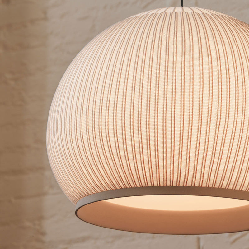 Knit Pendant, Oval 65 cm ø, Stretch Knit Material over Polymer Orb, 40.2W, LED, Dim