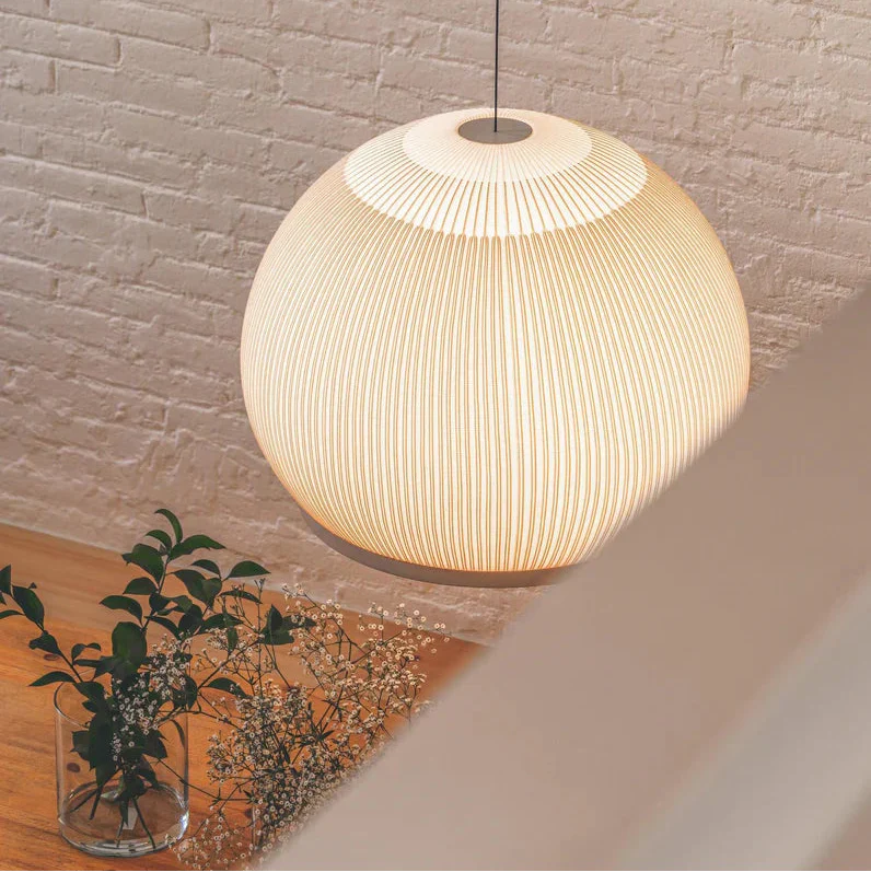 Knit Pendant, Round 45 cm ø, Stretch Knit Material over Polymer Orb, 33.6W, LED, Dim