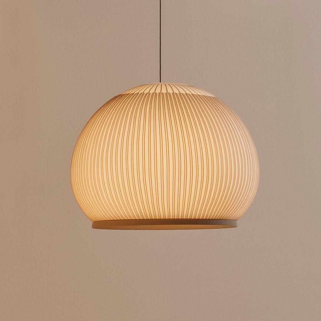 Knit Pendant, Oval 45 cm ø, Stretch Knit Material over Polymer Orb, 33.6W, LED, Dim