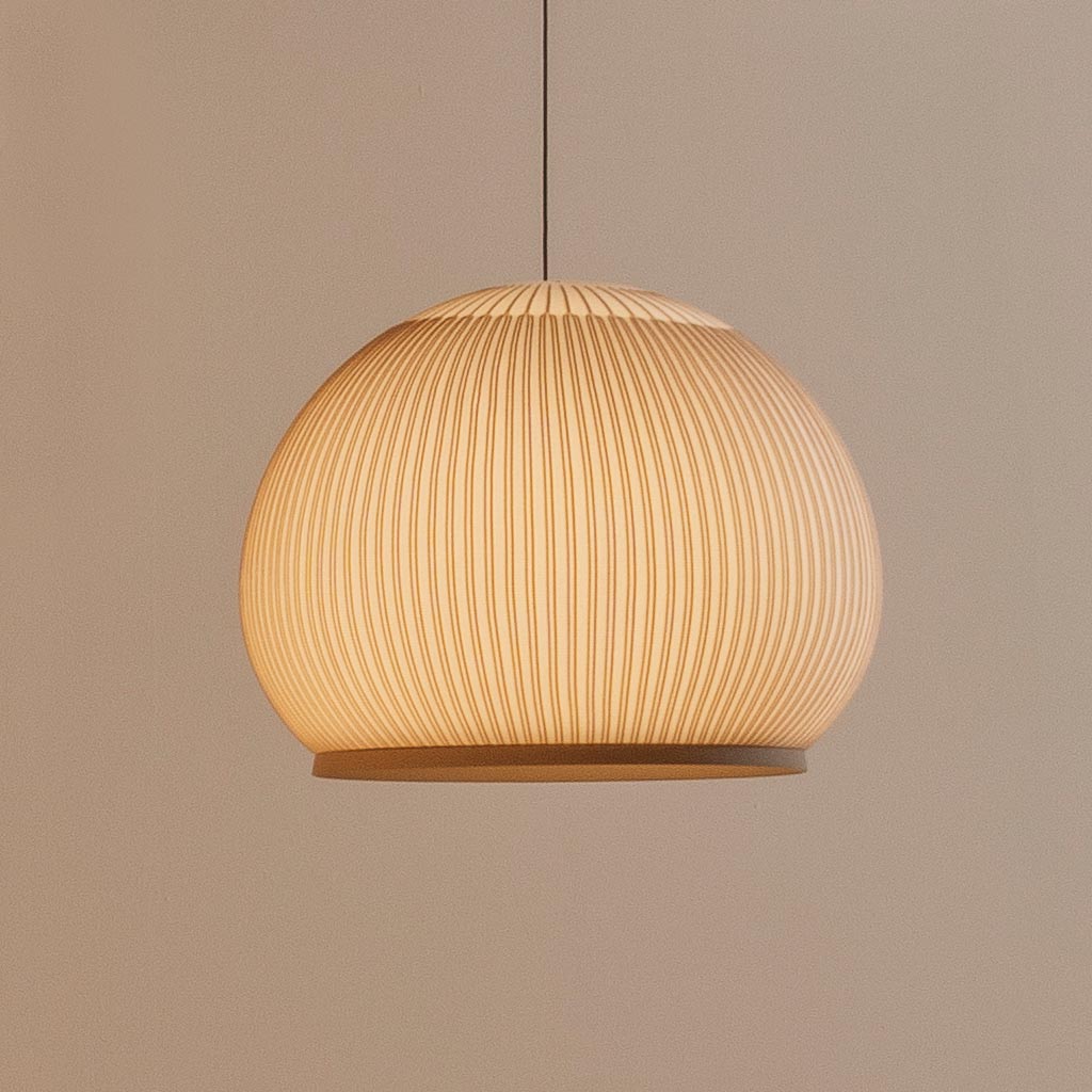 Knit Pendant, Oval 65 cm ø, Stretch Knit Material over Polymer Orb, 40.2W, LED, Dim