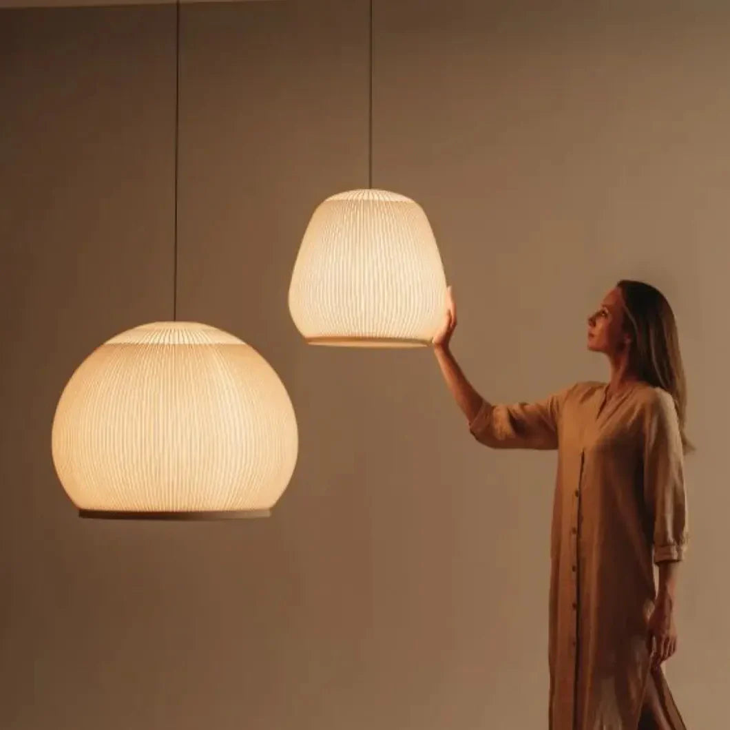Knit Pendant, Round 45 cm ø, Stretch Knit Material over Polymer Orb, 33.6W, LED, Dim