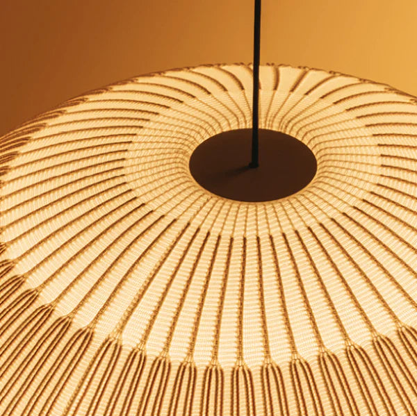 Knit Pendant, Oval 65 cm ø, Stretch Knit Material over Polymer Orb, 40.2W, LED, Dim