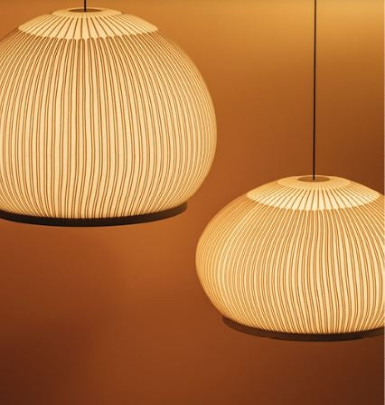 Knit Pendant, Oval 45 cm ø, Stretch Knit Material over Polymer Orb, 33.6W, LED, Dim