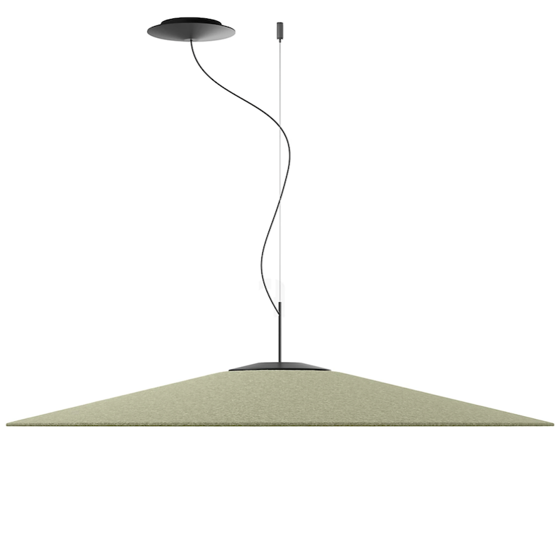 Koine Pendant, Acoustic Green Felt, 110 cm, LED, 26W, Phase Dim, IP20