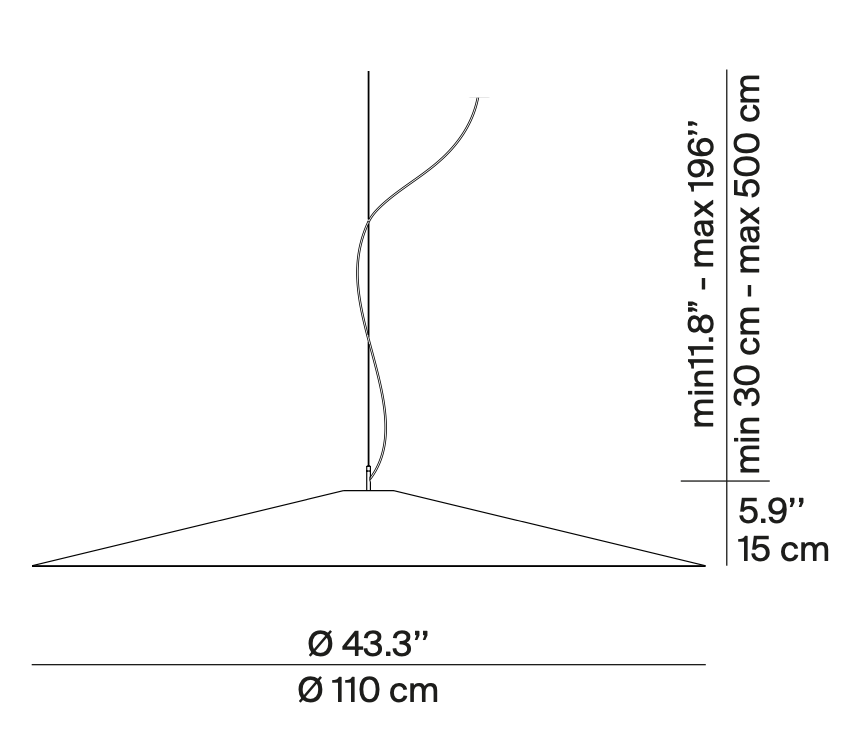 Koine Pendant, Acoustic Anthracite Felt, 110 cm, LED, 26W, Phase Dim, IP20