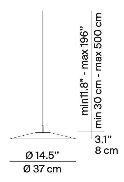 Koine Pendant, Blue, 37 cm, LED, 19W, Phase Dim, IP20
