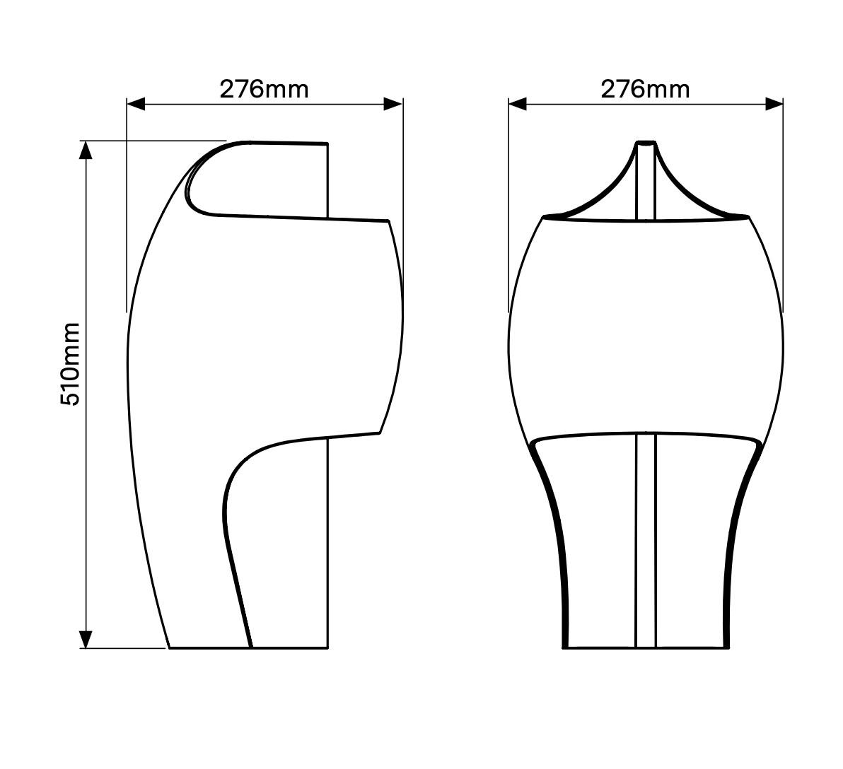 DCW Editions LampeB Grande table lamp technical drawing
