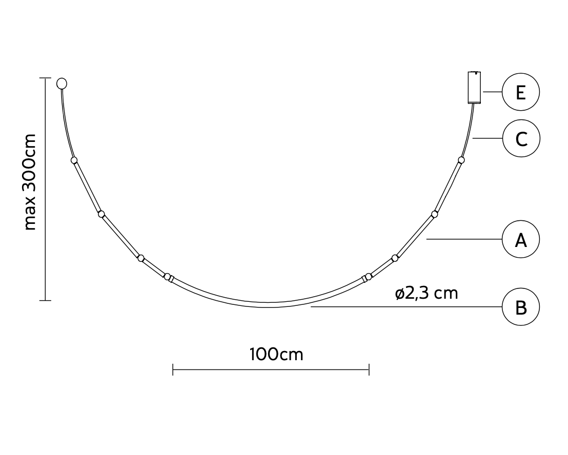 Leda Pendant, 1 Arm, LED, 0-10v Dim, IP65, Outdoor