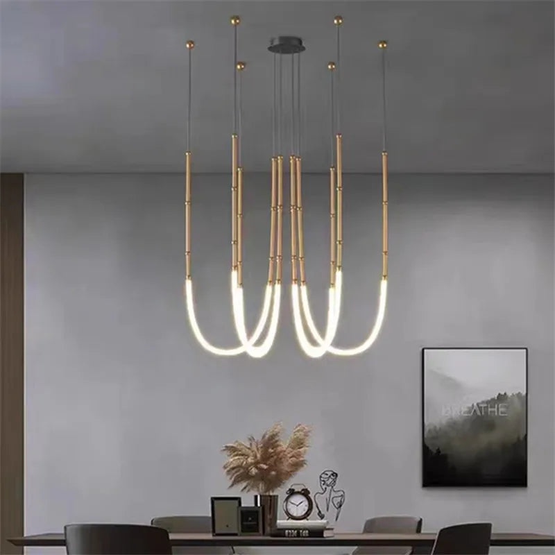 Leda Pendant, 4 Arm Chandelier, LED, 0-10v Dim, IP20