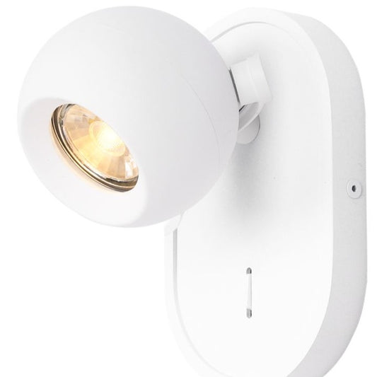 Lens Reading Wall Light, Adjustable, Single, White, GU10, IP20